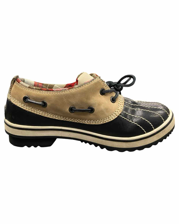 Sorel Shoe Size 7 Tan Black Leather Low Top Duck Boots(Ankle)