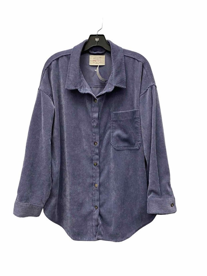 26 International Size L Blue Corduroy Long Sleeve Shirts