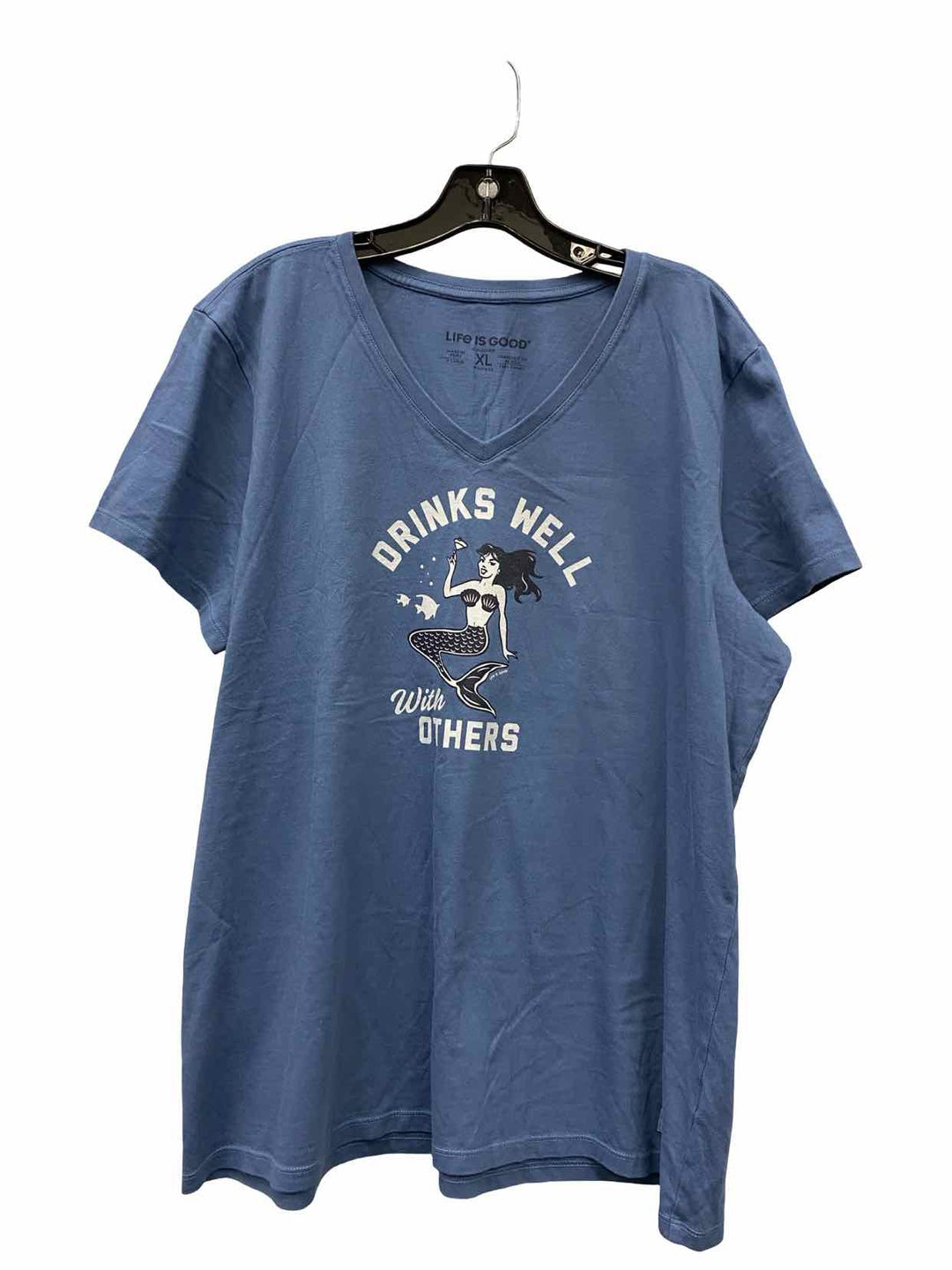 Life is Good Size XL Blue Graphic Print T-shirt