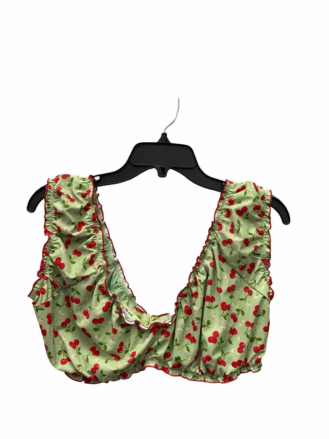 Pink Size XXL Green Red Cherries Swimsuit Top