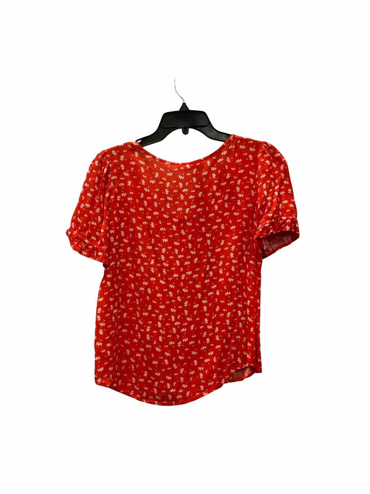 Elodie Size XS Red Floral Short Sleeve Shirts