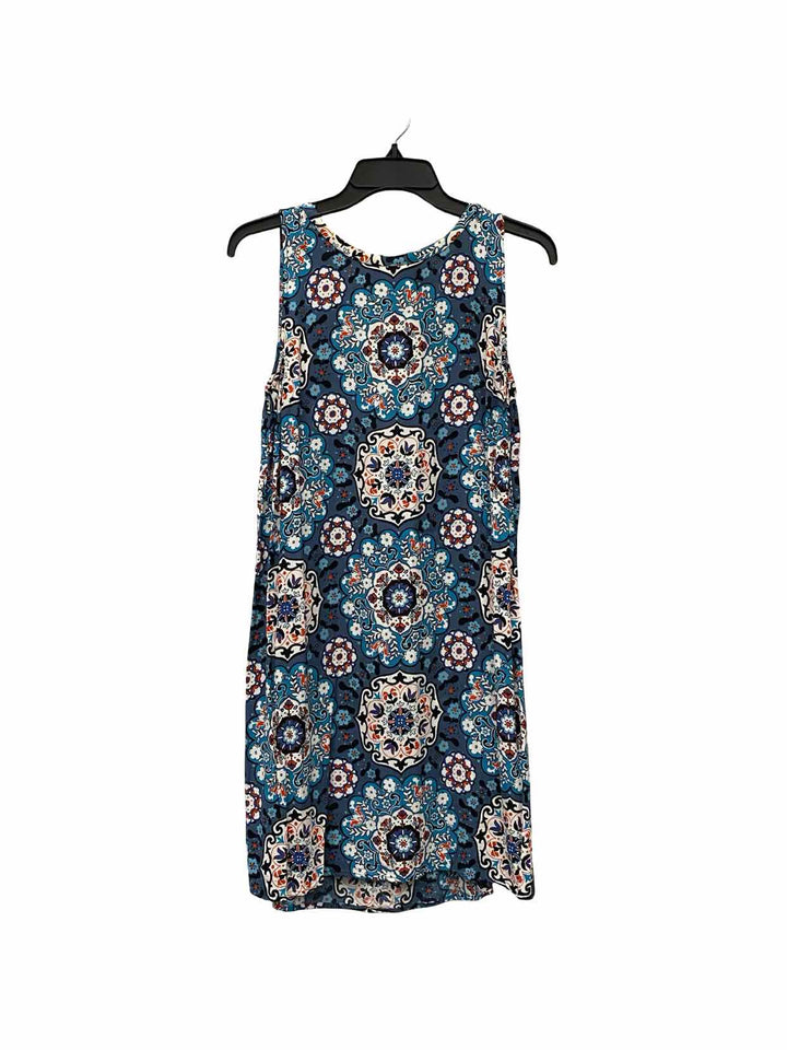 Loft Size M Blue Red Paisley Dress