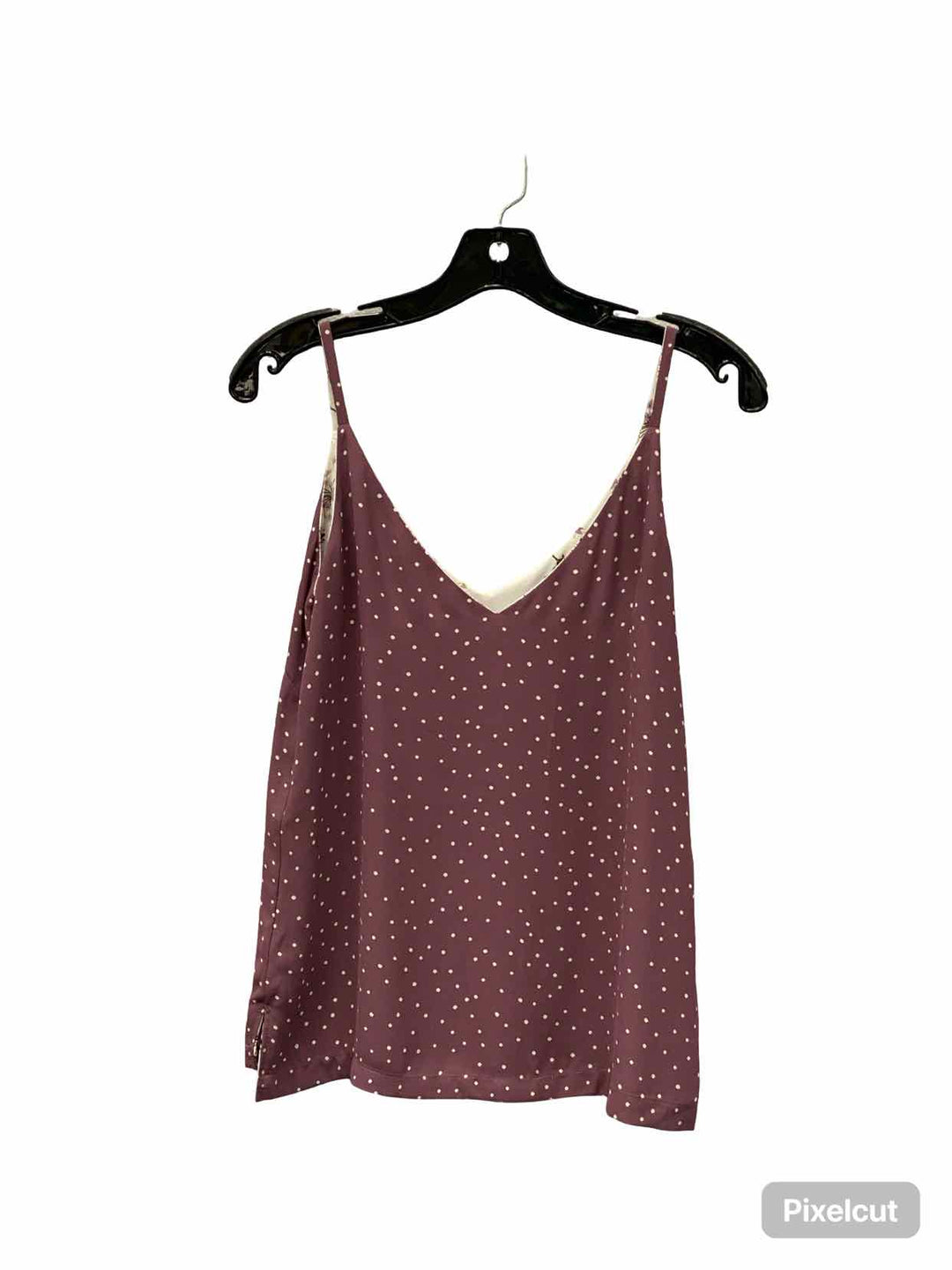 White House Black Market Size M Purple White Polka Dot Tank Top
