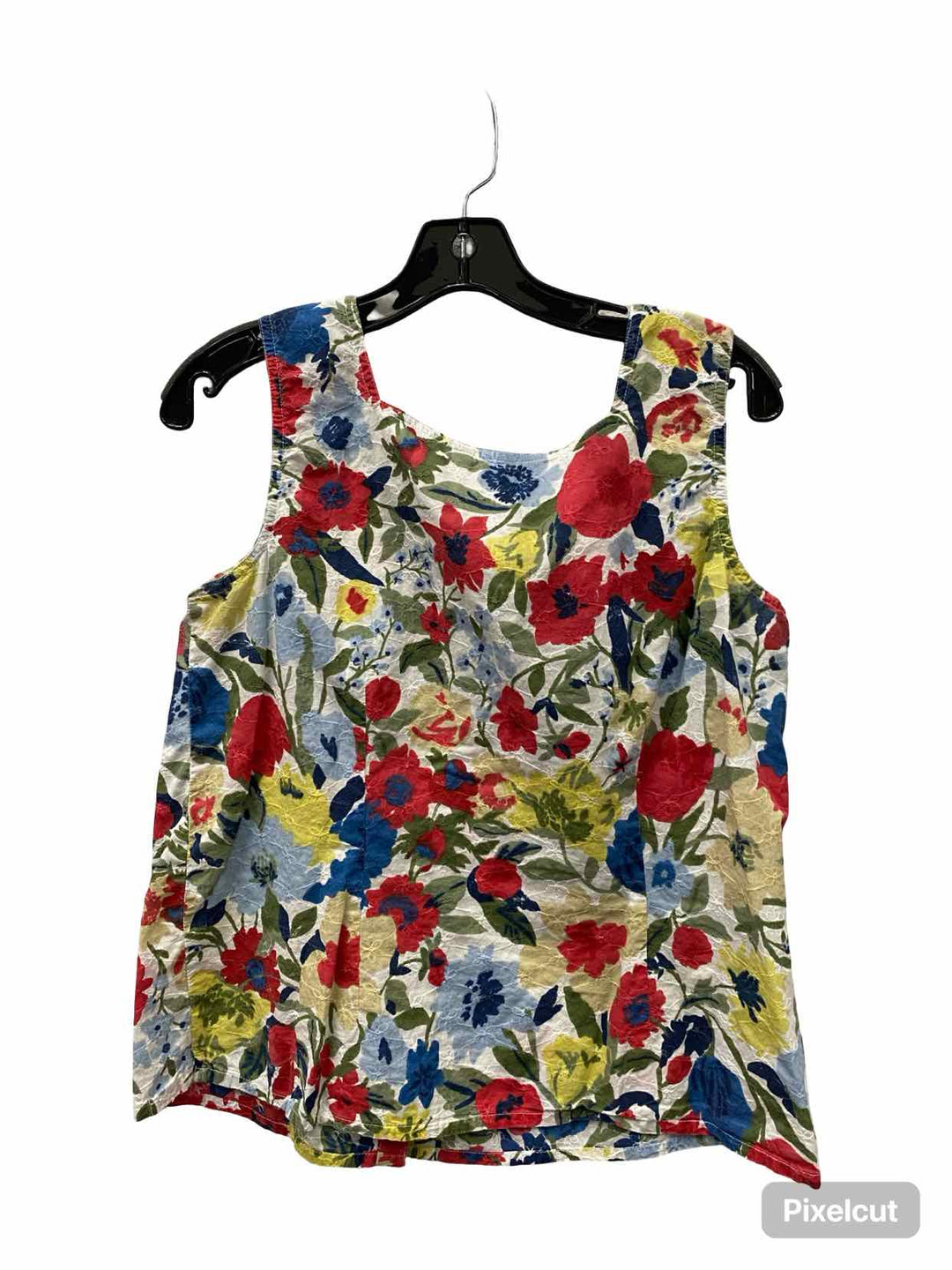 iB Diffusion Size M Red Multi Floral 100% cotton Tank Top