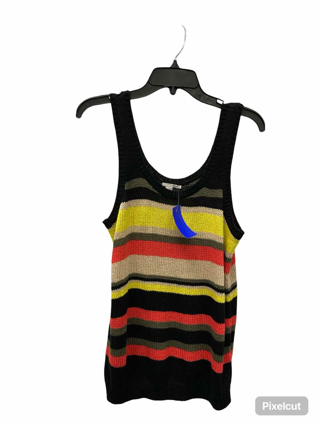 Halogen Size M Black Yellow Striped Tank Top