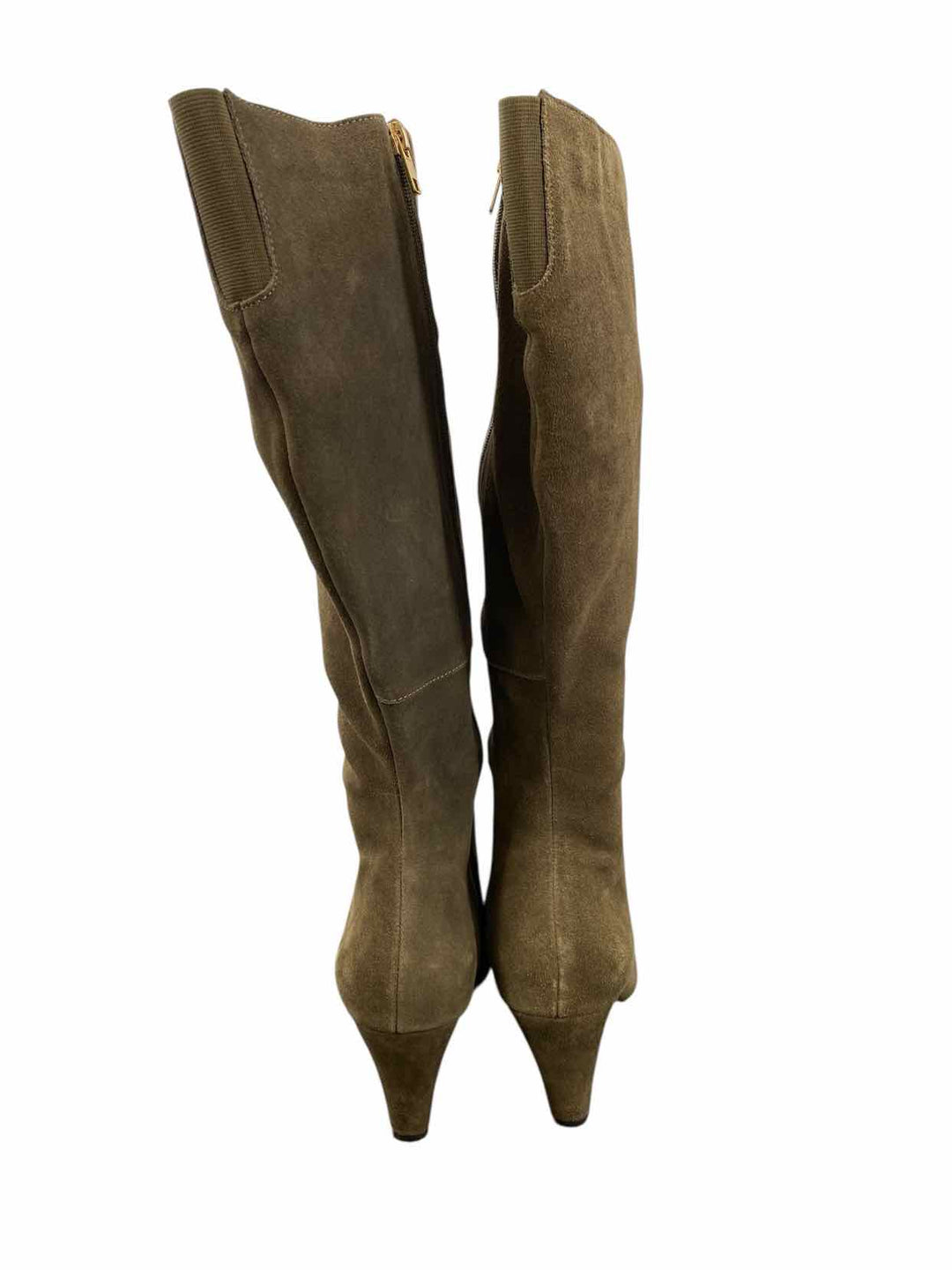 Theme Shoe Size 11W Green Suede Wide Calf Boots(knee)