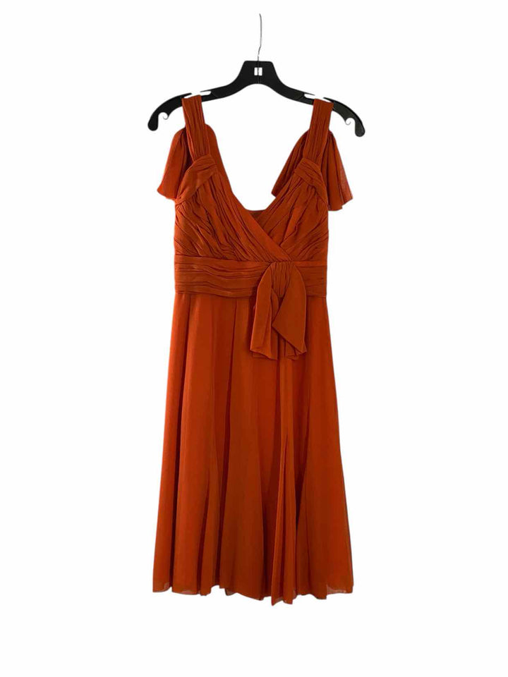 Karen Millen Size 4 Orange Silk Dress