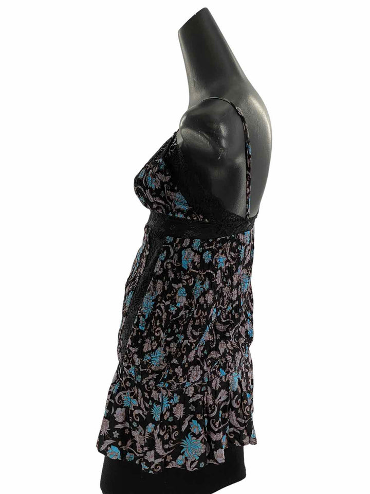 Free People Size XS Black Purple Print Dress