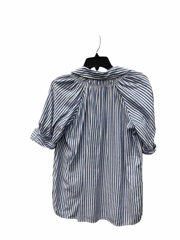 Max Studio Size XS Blue White Striped Long Sleeve Shirts