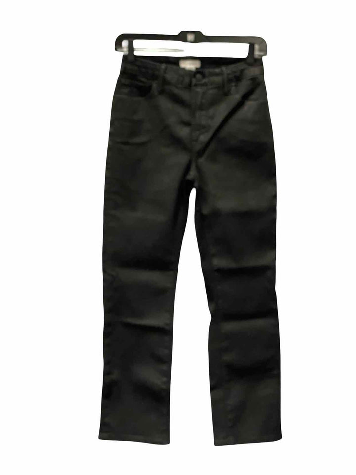 Good American Size 4 Black Waxed Cotton Jeans