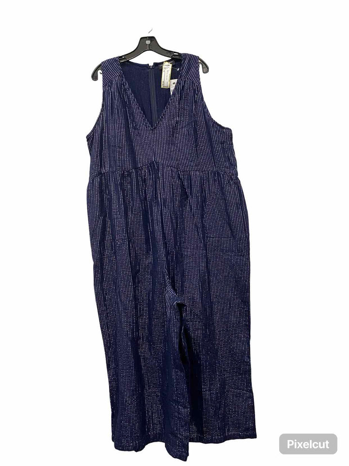 Lane Bryant Size 18 Navy Silver Striped Dress