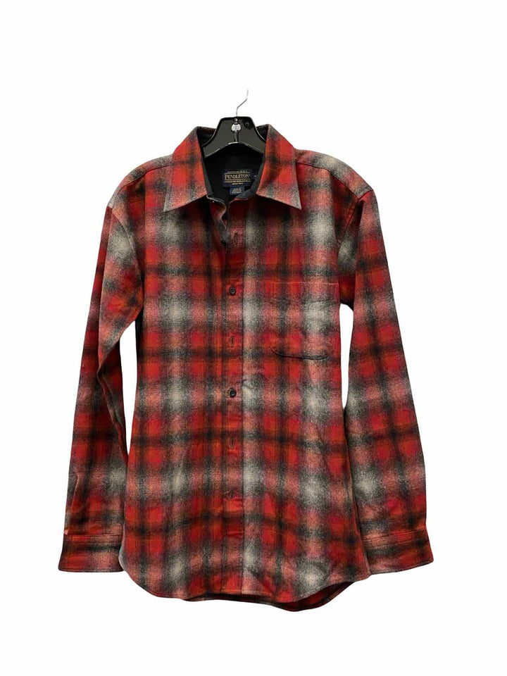 Pendleton Size M Red Plaid 100% virgin wool Long Sleeve Shirts