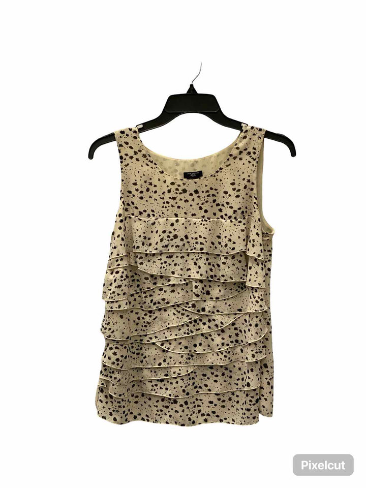 Ann Taylor Size S Cream Black Tank Top