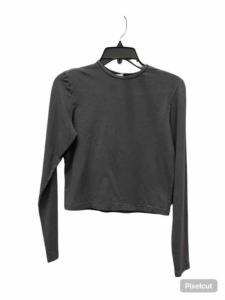Skims Size L Gray 92% Cotton Long Sleeve Shirts