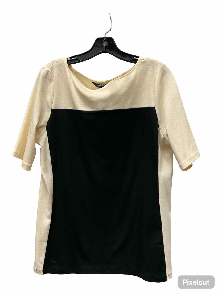 Ralph Lauren Size XL Cream Black Short Sleeve Shirts