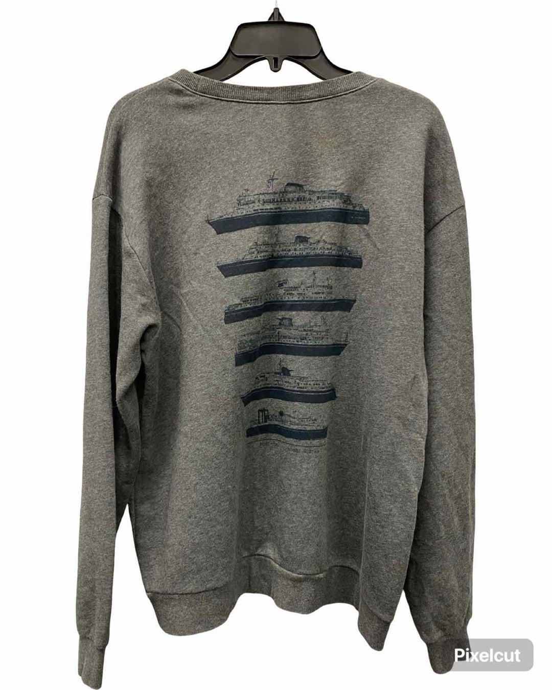 frost + fur Size L Grey Print Sweater