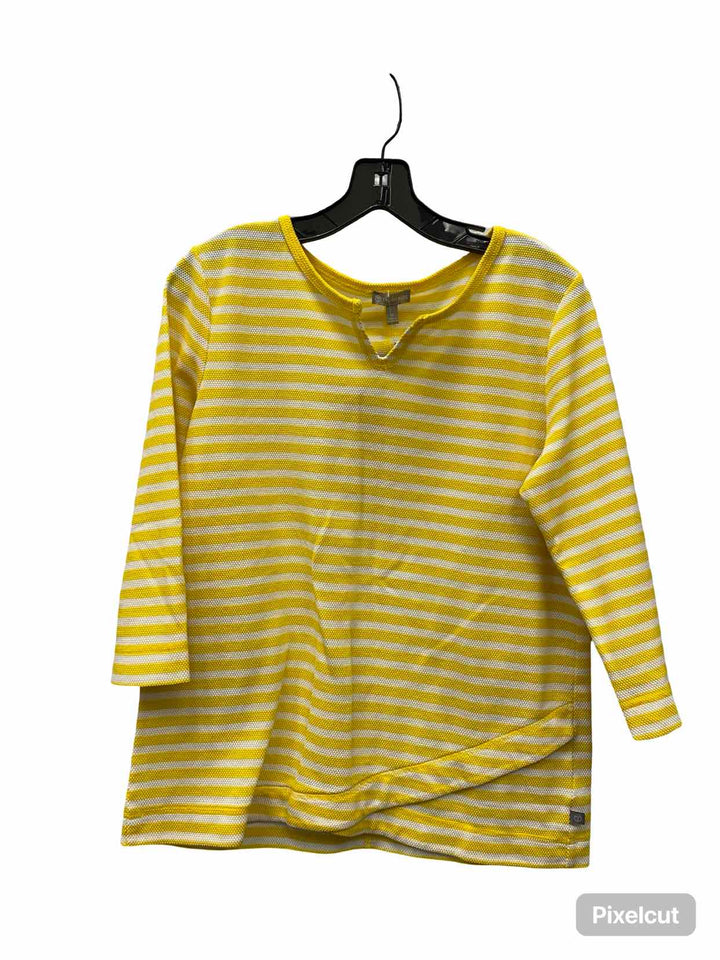 Talbots Size M Yellow Stripe Long Sleeve Shirts