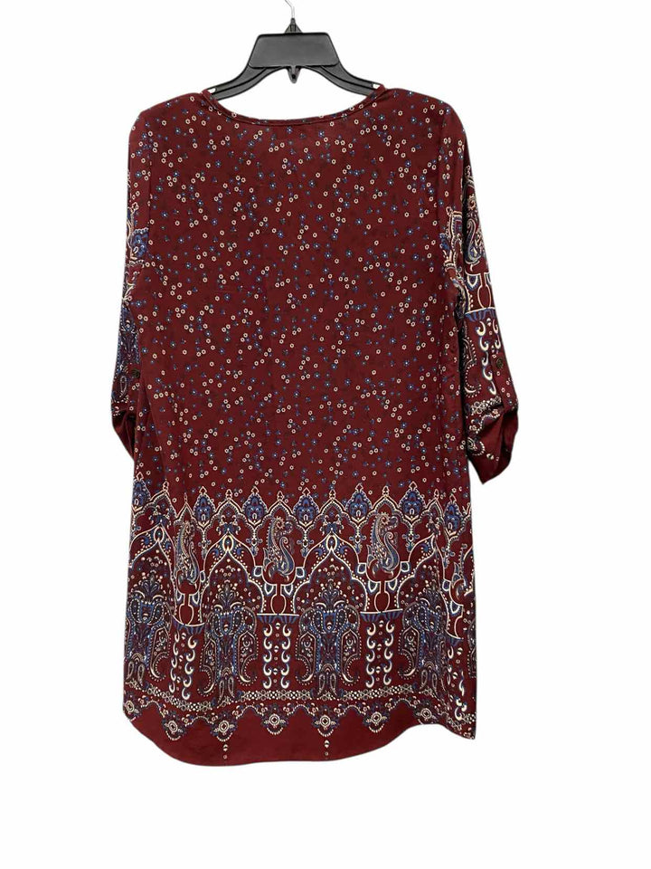 Peach Love California Size S Red Print Dress