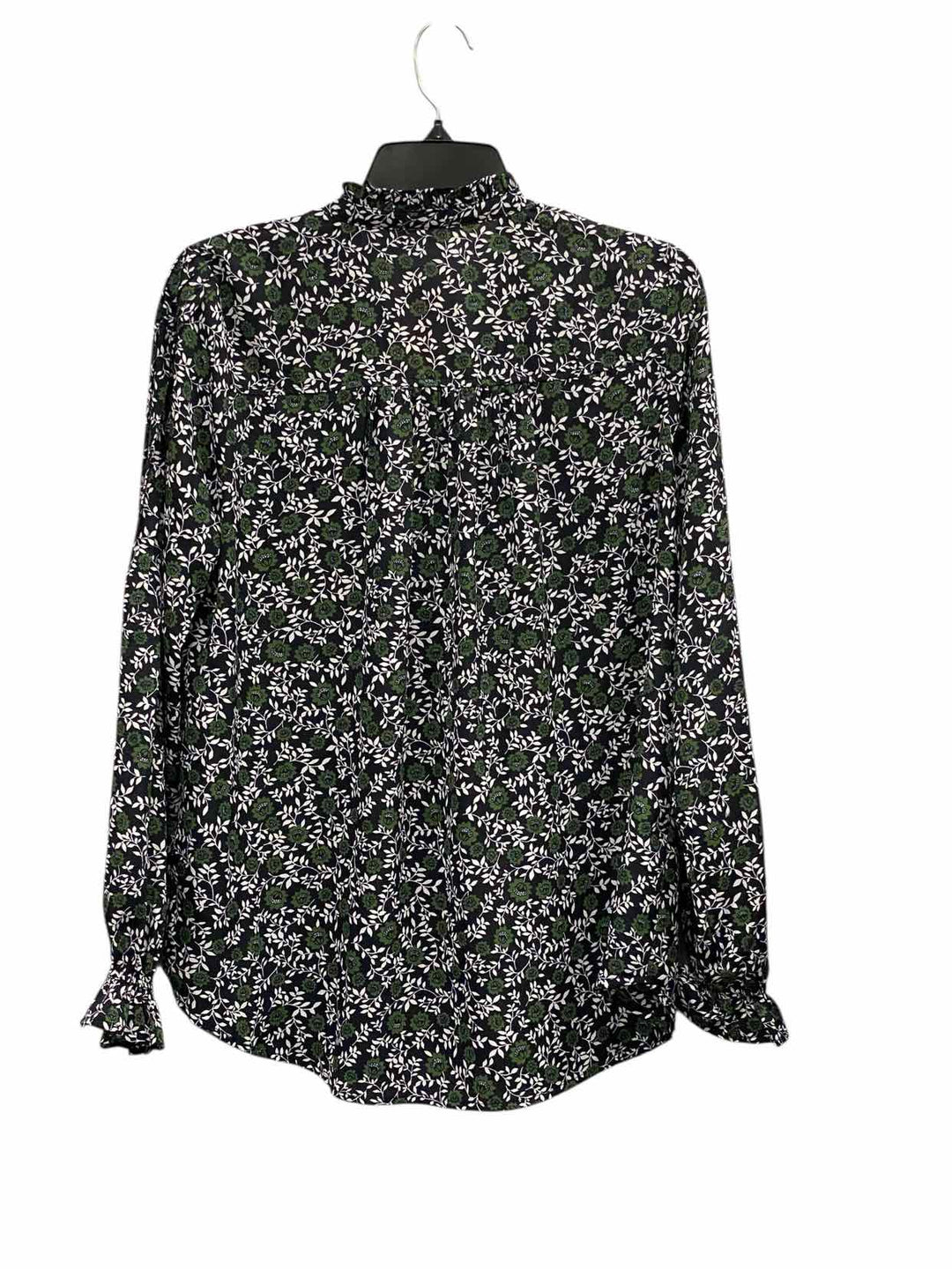 Mystree Size M Green Blue/White Floral Long Sleeve Shirts