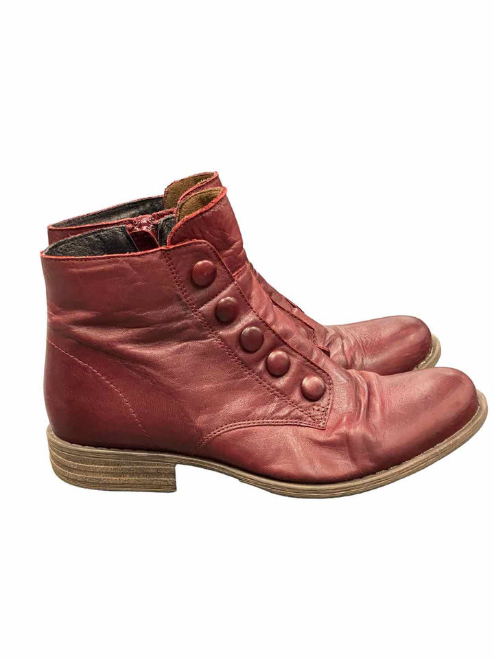 Miz Mooz Shoe Size 8.5 Red Leather Boots(Ankle)