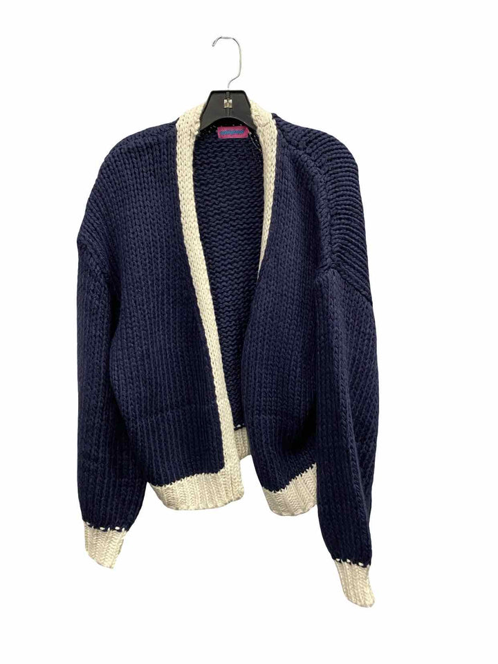 Edikted Size M/L Navy Blue White Sweater