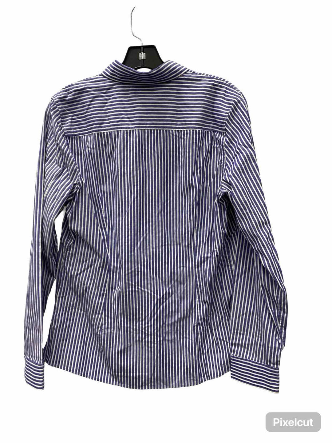 Banana Republic Size 14 Lavender White Striped Long Sleeve Shirts