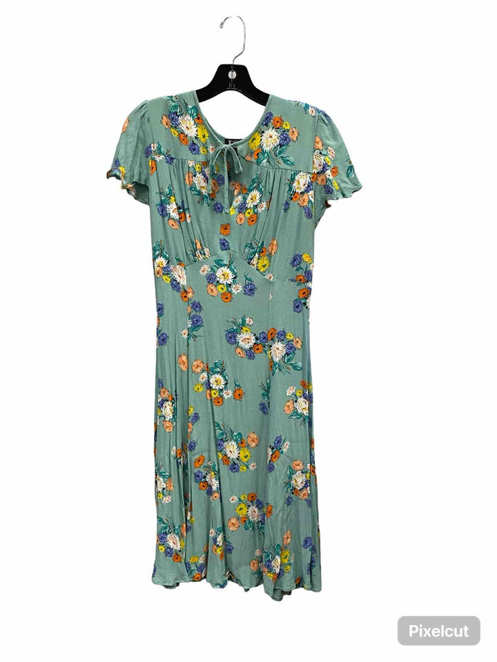 Dollz & Dames Size M Teal Multi Floral Dress