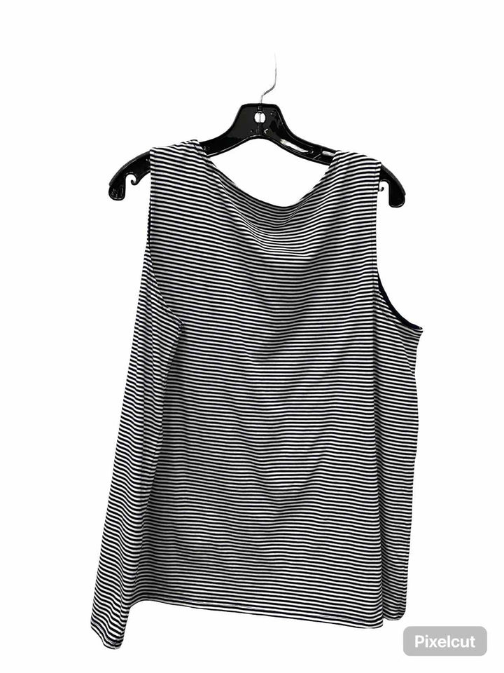 J Jill Size XL White navy Striped Tank Top