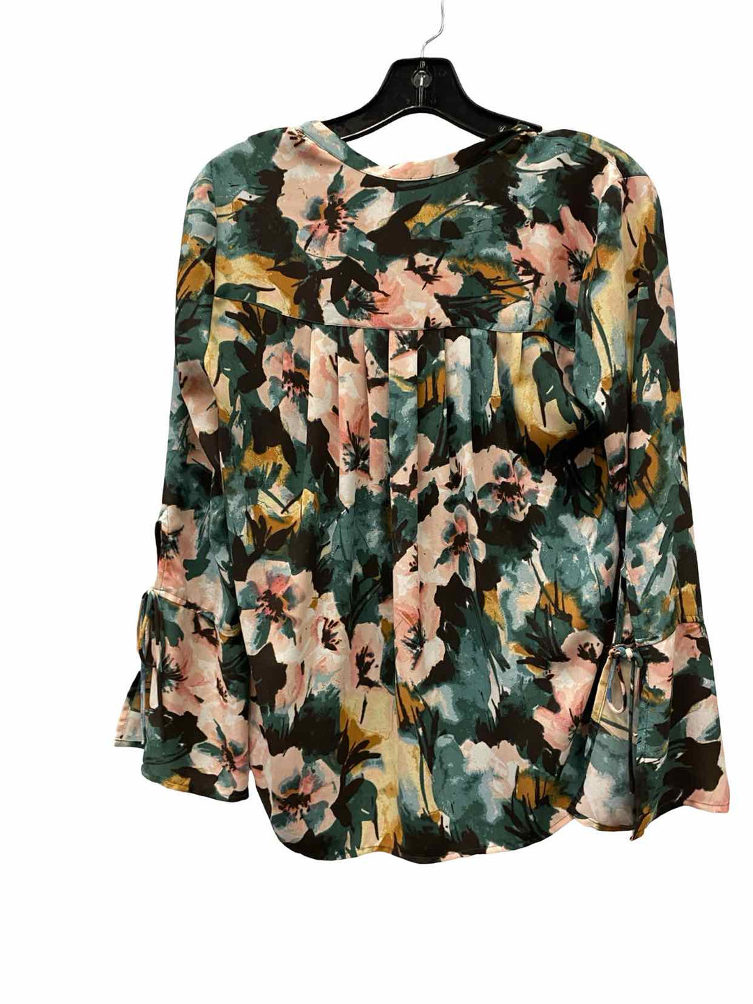 Lucky Brand Size XS Green Pink Floral Long Sleeve Shirts