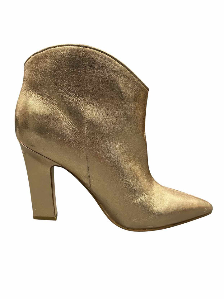 Marc Fisher Shoe Size 8 Gold Leather Boots(Ankle)