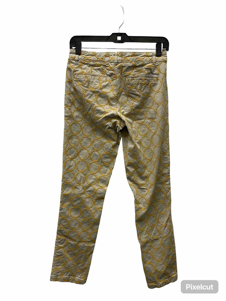 Anthropologie Size 26 Beige Yellow Circle Pants