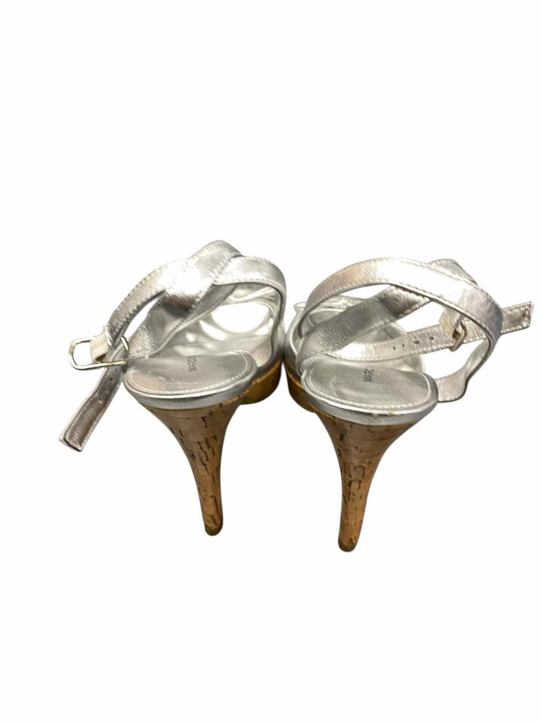 Marc Fisher Shoe Size 7.5 Silver Open Toe Heels
