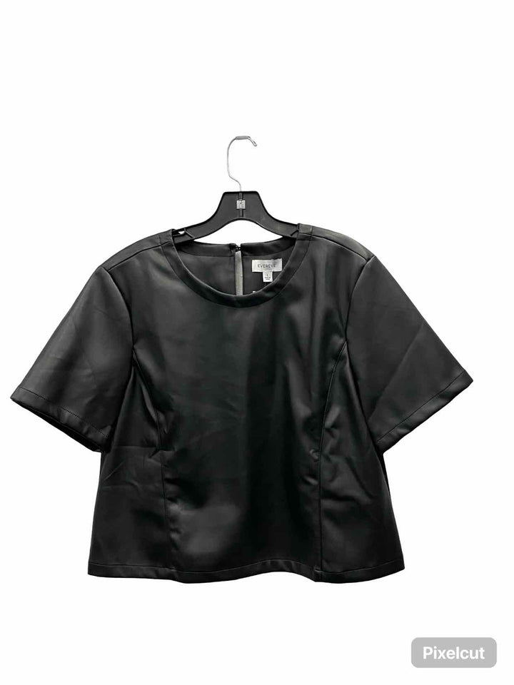 EVEREVE Size L Black Zuri Faux Leather Tank Top