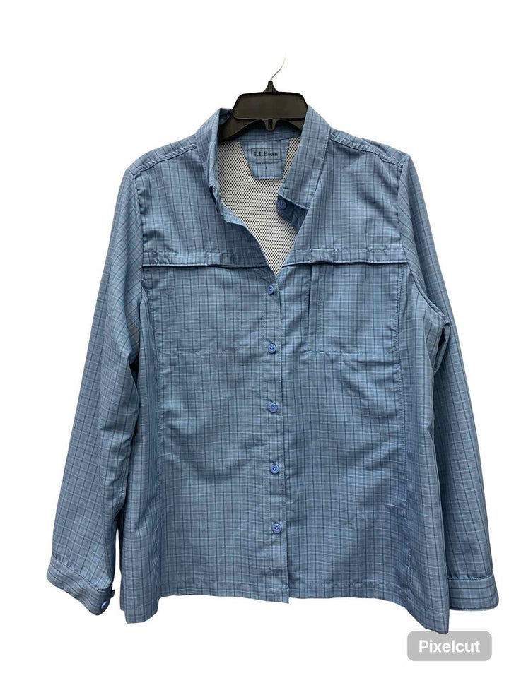 LL Bean Size L Blue Long Sleeve Shirts