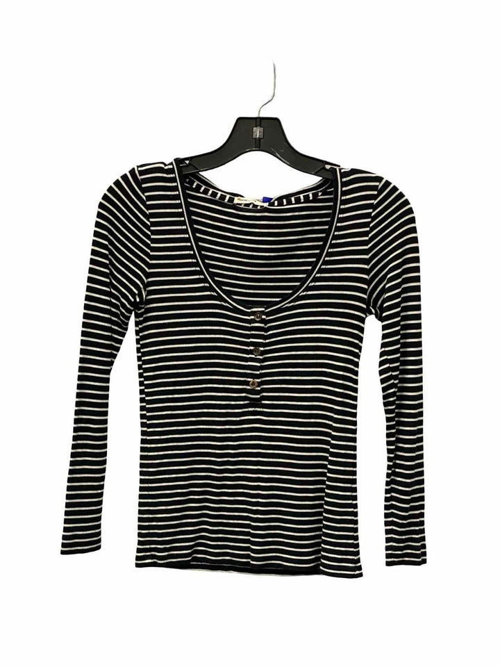 Marine Layer Size S Black White Striped Long Sleeve Shirts
