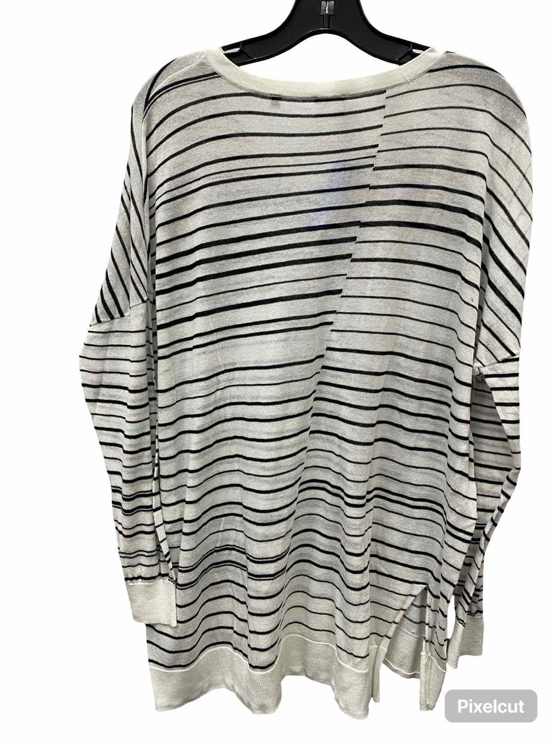 Cabi Size XL White Blue Striped Long Sleeve Shirts