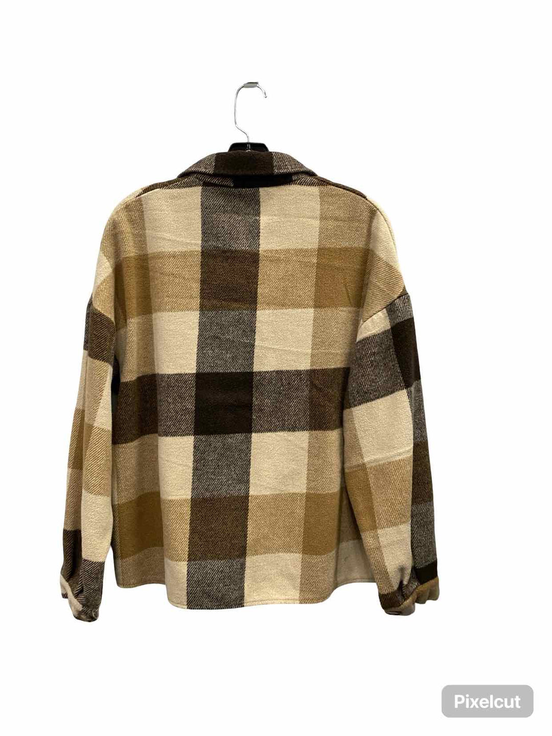C+ D + M Size S Brown Beige Plaid Shirt Jacket
