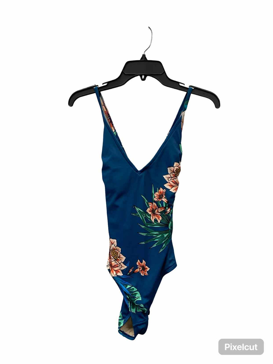 Kona Sol Size S Blue Green Floral Swimsuit