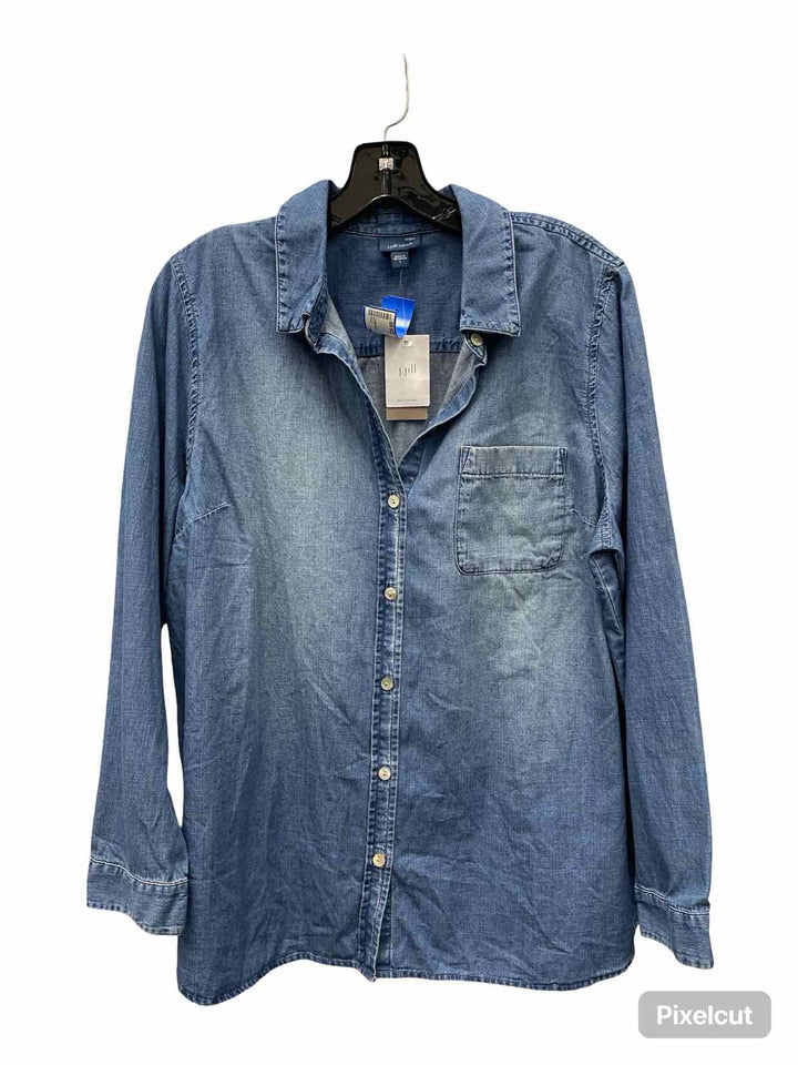 J Jill Size L Blue NWT Long Sleeve Shirts