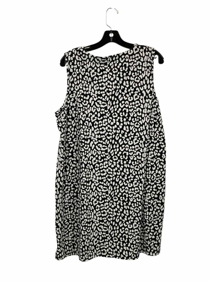 Lands End Size XL Black White Dress