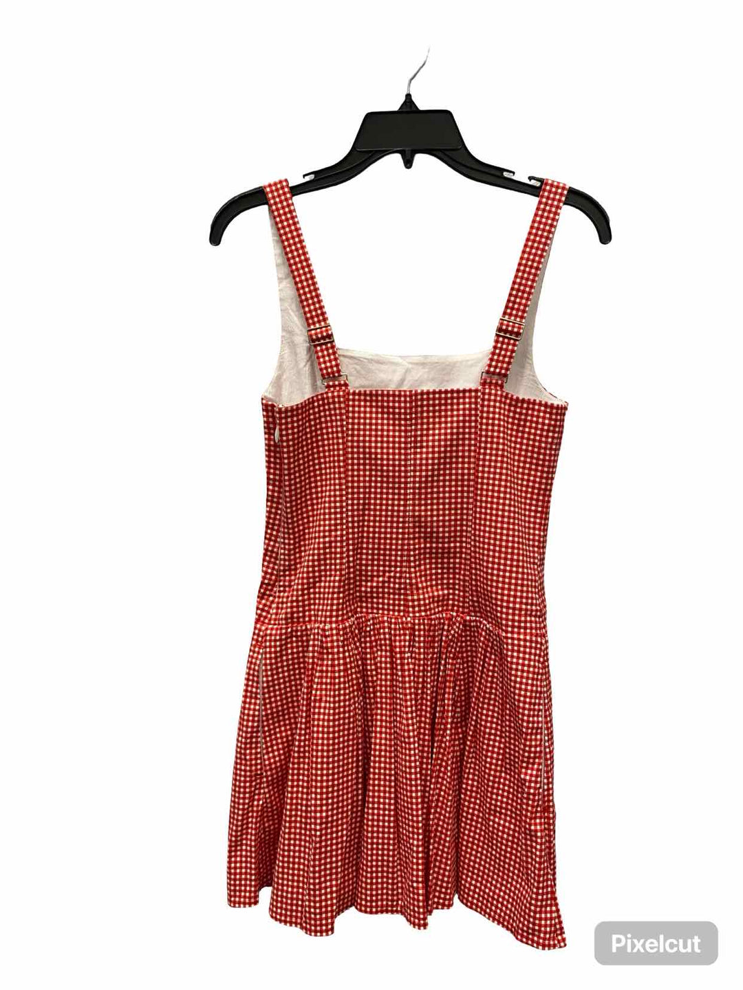 Abercrombie & Fitch Size S Red White Plaid 98% Cot 2% Span Dress