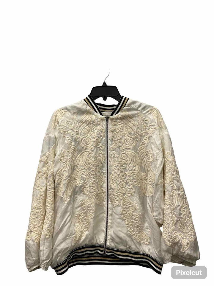 Johnny Was Size S White Embroidered cupra Coat(short)