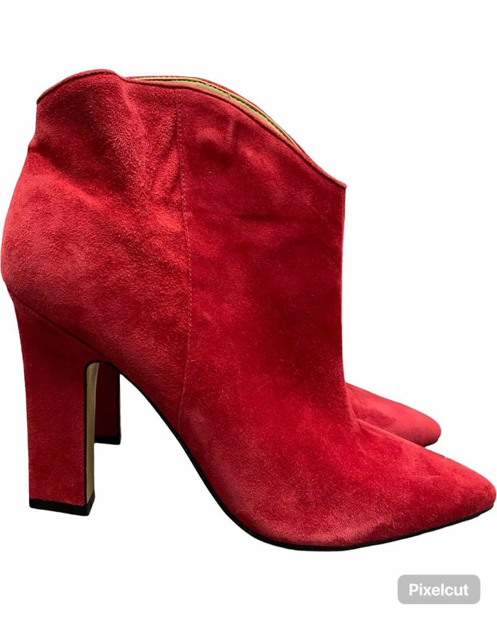 Marc Fisher Shoe Size 8 Red Faux Suede Pointed Boots(Ankle)