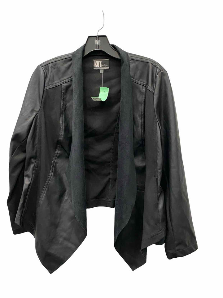 Kut Size L Black Polyurethane Jacket