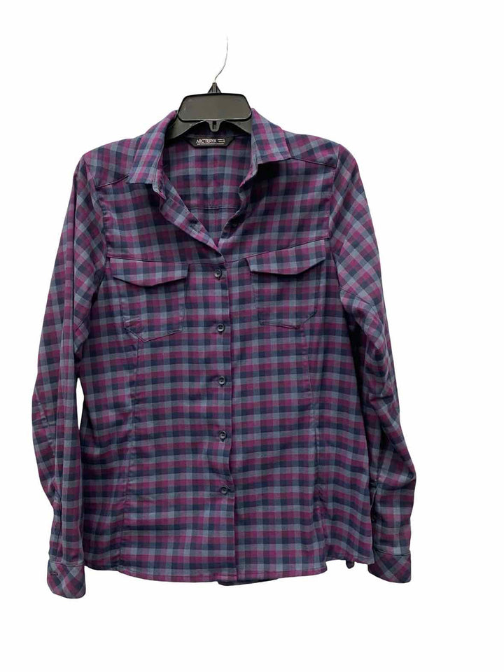 Arc'Teryx Size L Purple Grey Plaid Long Sleeve Shirts