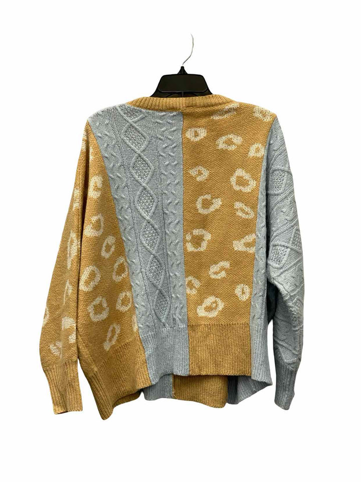 Perfectly Priscilla Size L Brown Blue Sweater