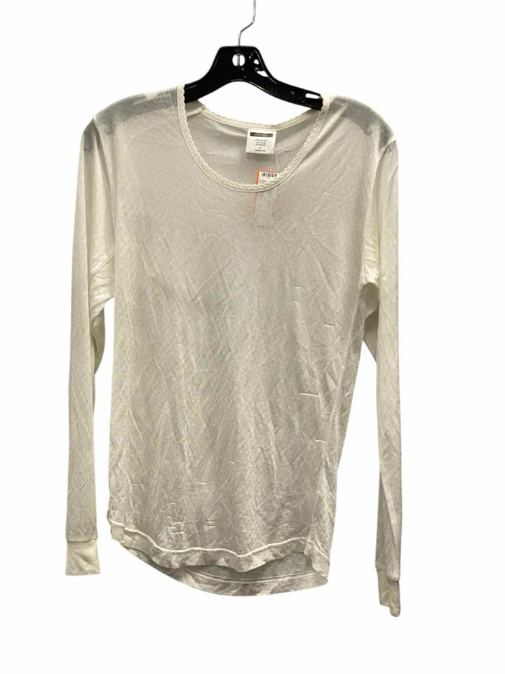 Thermasilk Size L White Athletic Long Sleeve