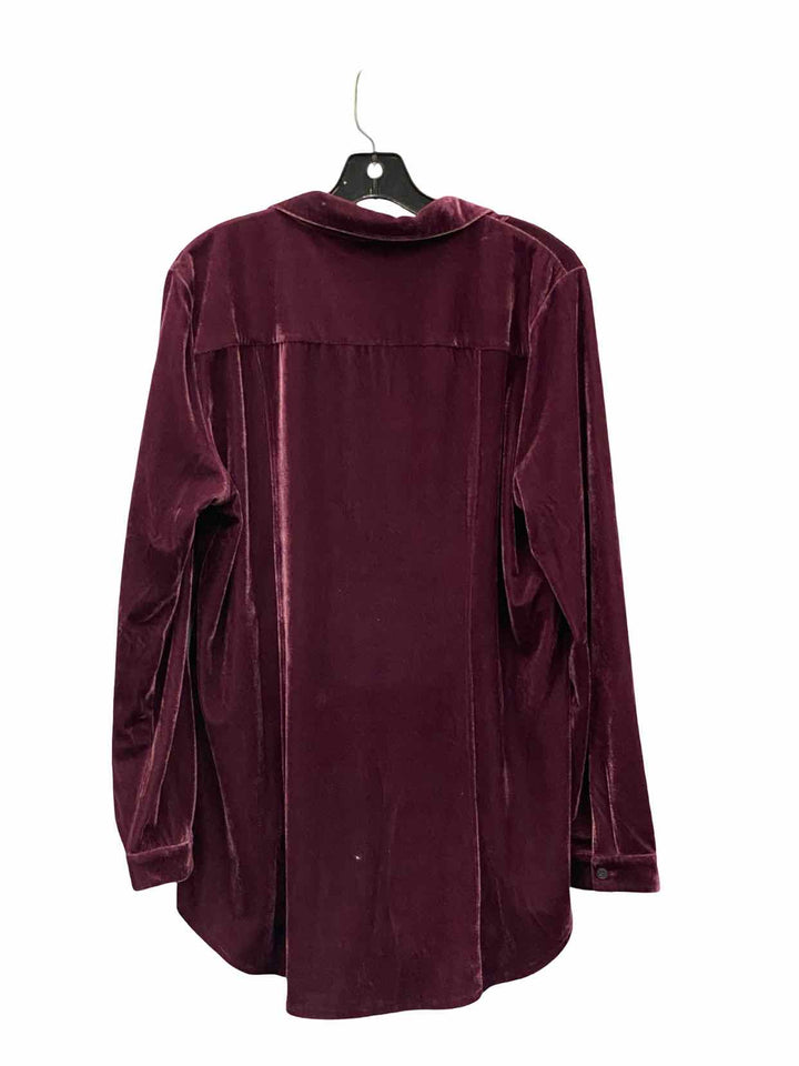 Coldwater Creek Size M Purple Velour Long Sleeve Shirts