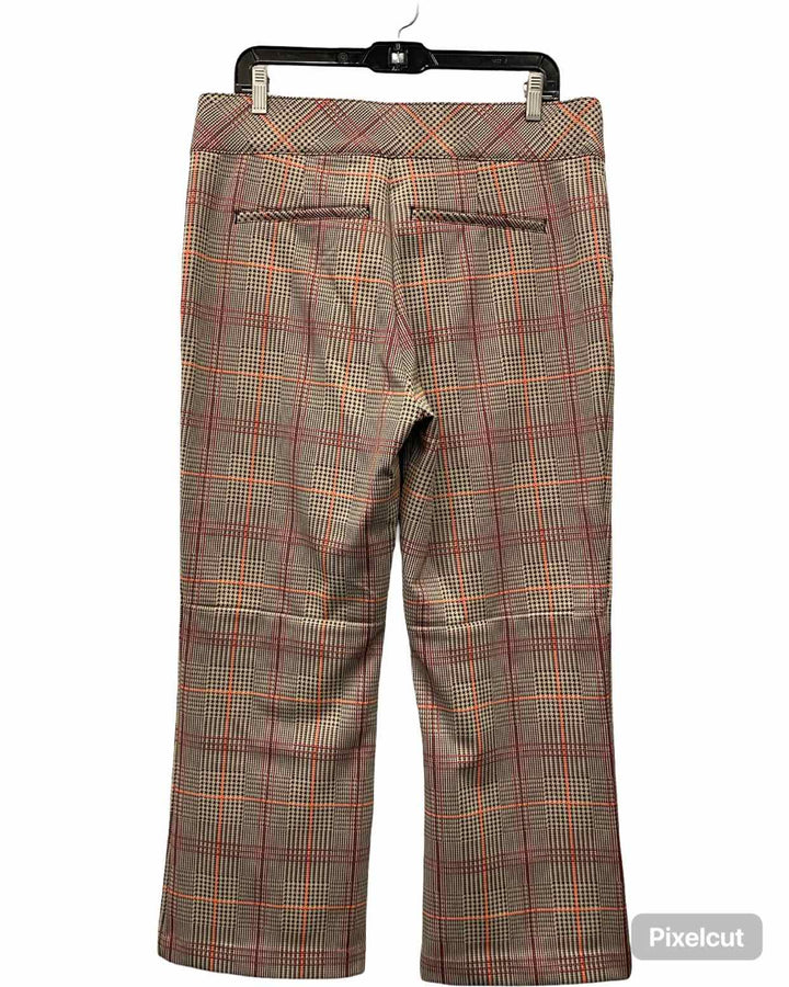 Spanx Size 1X Khaki Red Houndstooth Pants