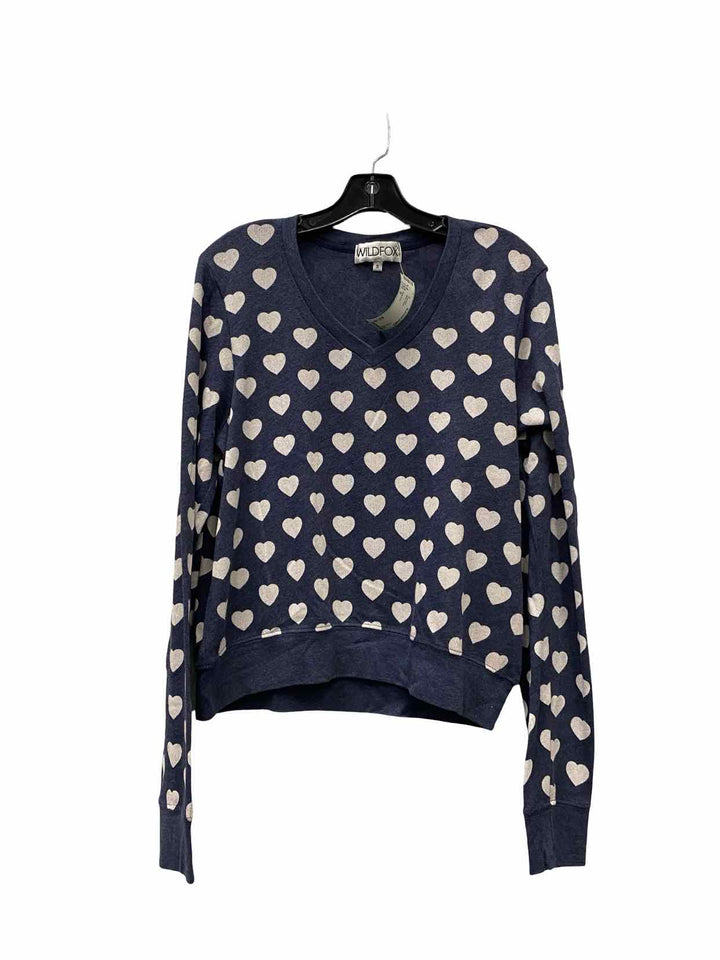 Wild Fox Size S Blue heart Sweater